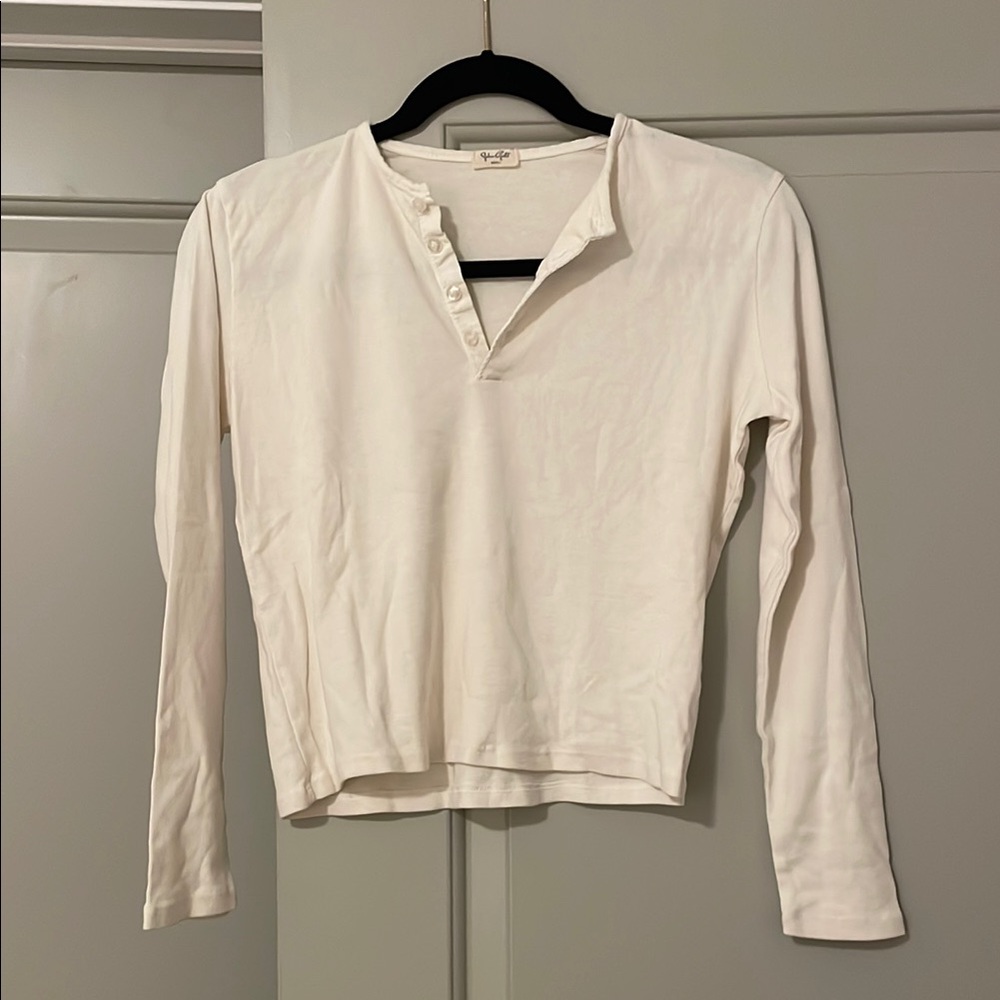 Brandy Melville White Long Sleeve Top